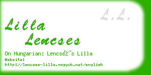 lilla lencses business card